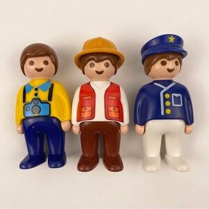 Playmobil 123 Figures Lot of 3, Vintage 1990 Geobra 3 inch